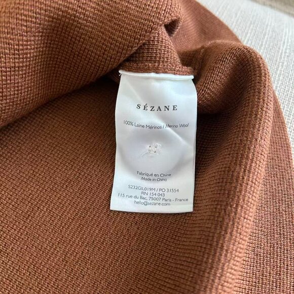 Sezane Betty Cardigan XSmall Noisette Hazelnut Tan Knit Wool French Causal - Picture 9 of 11